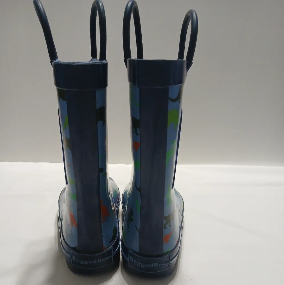Kids Dinosaur‎ Rain Boots - Blue and Green